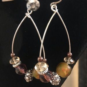 Avon Beaded Chic Hoop Earring Nature